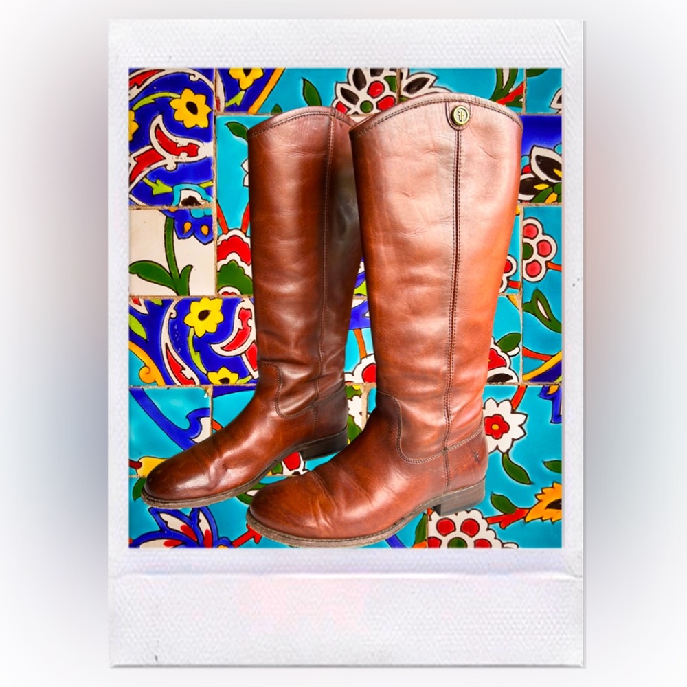 FRYE Mellissa Button 2 Equestrian Style Boots in the color Redwood (Women’s)